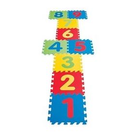 Royaleks RYL-1HMAD2098 Büyük Boy Rakamlı Sayılı Sünger Yapılı 9 Parça Oyun Karosu Yer Matı Puzzle Yapboz