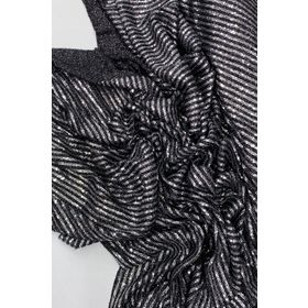Royaleks RYL-MNF3003-01 Abiye Nişan Düğün Siyah Sakallı Çizgili Pullu Payet Kumaş
