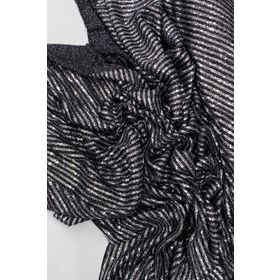 Royaleks RYL-MNF3003-01 Abiye Nişan Düğün Siyah Sakallı Çizgili Pullu Payet Kumaş
