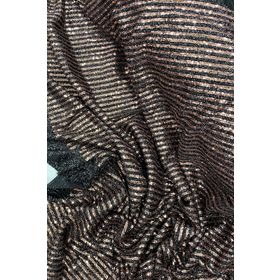 Royaleks RYL-MNF3003-02 Abiye Nişan Düğün Siyah Bakır Sakallı Çizgili Pullu Payet Kumaş