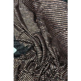 Royaleks RYL-MNF3003-02 Abiye Nişan Düğün Siyah Bakır Sakallı Çizgili Pullu Payet Kumaş