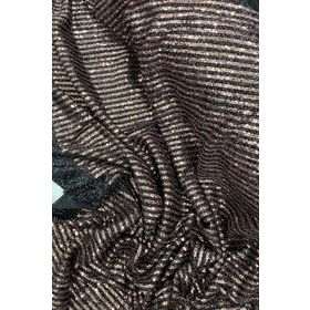 Royaleks RYL-MNF3003-02 Abiye Nişan Düğün Siyah Bakır Sakallı Çizgili Pullu Payet Kumaş