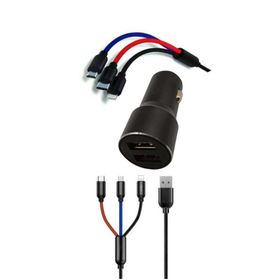 Royaleks RYL-TLFMUH1008 Type-C Mikro İphone Uyumlu 1.2 mt 3A Çoklu Hızlı Şarj Kablosu ve Seyahat Araç Şarj Soketi