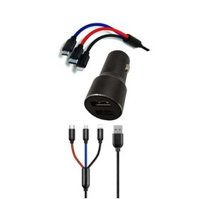 Royaleks RYL-TLFMUH1008 Type-C Mikro İphone Uyumlu 1.2 mt 3A Çoklu Hızlı Şarj Kablosu ve Seyahat Araç Şarj Soketi