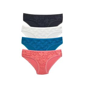 Royaleks S149 4 Adet Önü Dantelli Transparan Kadın Slip Külot