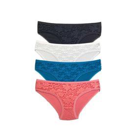 Royaleks S149 4 Adet Önü Dantelli Transparan Kadın Slip Külot