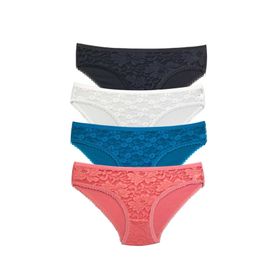 Royaleks S149 4 Adet Önü Dantelli Transparan Kadın Slip Külot
