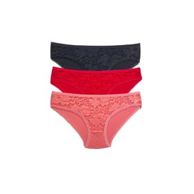 Royaleks S81 3 Adet Önü Dantelli Transparan Kadın Slip Külot