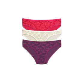Royaleks S85 3 Adet Önü Dantelli Transparan Kadın Slip Külot
