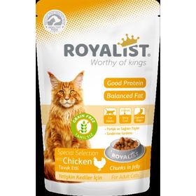 Royalist Tahılsız Tavuklu Pouch Jöleli 12x85 GR Yetişkin Kedi Konservesi