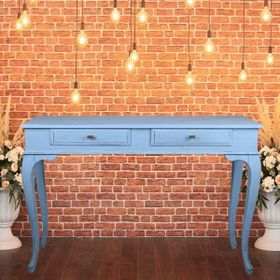 Roys Ahşap 120 cm Çekmeceli Açık Mavi Eskitme Dresuar