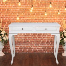 Roys Ahşap 120 cm Çekmeceli Beyaz Eskitme Dresuar