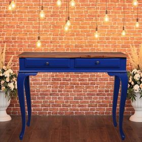 Roys Ahşap 120 cm Çekmeceli Lacivert Ceviz Dresuar