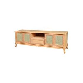 Roys Ahşap 4560 Masif Ham 180 cm Lükens Hasırlı Tv Ünitesi