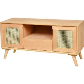 Roys Ahşap 4561 Masif Ham 120 cm Retro Hasırlı Tv Ünitesi
