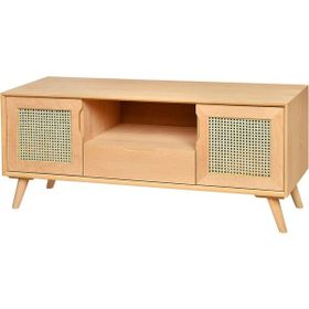 Roys Ahşap 4562 Masif Ham 140 cm Retro Hasırlı Tv Ünitesi