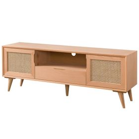 Roys Ahşap 4562 Masif Ham 140 cm Retro Hasırlı Tv Ünitesi