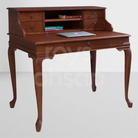 Roys Ahşap 5216 110x70x103 cm Çekmeceli Lükens Raflı Ceviz Ofis Çalışma Masası