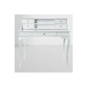 Roys Ahşap 5232 Çekmeceli 110 cm Rustik Raflı Beyaz Ofis Çalışma Masası