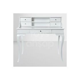 Roys Ahşap 5232 Çekmeceli 110 cm Rustik Raflı Beyaz Ofis Çalışma Masası