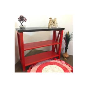 Roys Ahşap 80 cm Kırmızı Siyah Masif Dresuar