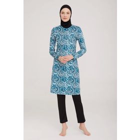 Rozamay 9028 Siyah Likralı Uzun Kol Tesettür Kadın Mayo