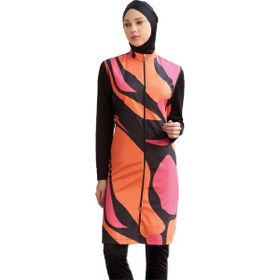 Rozamay 9041 Siyah Uzun Kollu Tam Kapalı Paraşüt Kumaş Kadın Tesettür Mayo