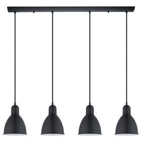Rsylight 100 cm Retro Metal Masa Üstü Rustik 4'lü Siyah Sarkıt Avize