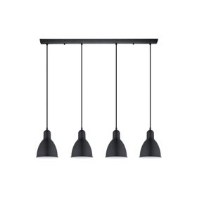 Rsylight 100 cm Retro Metal Masa Üstü Rustik 4'lü Siyah Sarkıt Avize