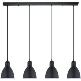Rsylight 100 cm Retro Metal Masa Üstü Rustik 4'lü Siyah Sarkıt Avize
