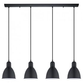 Rsylight 100 cm Retro Metal Masa Üstü Rustik 4'lü Siyah Sarkıt Avize