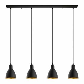 Rsylight 100 cm Retro Metal Masa Üstü Rustik 4'lü Siyah Sarkıt Avize
