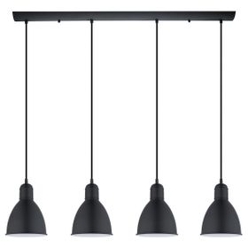 Rsylight 100 cm Retro Metal Masa Üstü Rustik 4'lü Siyah Sarkıt Avize