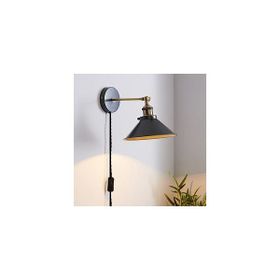 Rsylight 22 cm Retro Metal Rustik Dekoratif Mafsallı Kablolu Anahtarlı Duvar Aplik