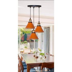 Rsylight 30 cm Retro Dekoratif 3'lü Bakır Siyah Beyaz Rustik Metal Sarkıt Avize