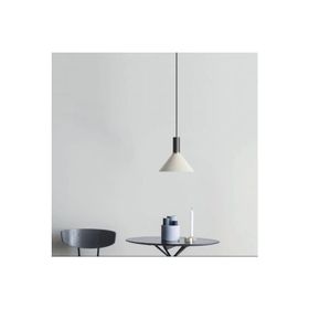 Rsylight 30 cm Retro Metal Dekoratif Beyaz İçi Beyaz Siyah Duylu Tekli Beyaz Sarkıt Avize
