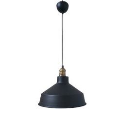 Rsylight 30 cm Retro Metal Siyah Dekoratif Eskitme Duylu Kafe Siyah İçi Gold Mutfak Avize
