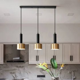 Rsylight 60 cm Retro Metal Dekoratif Metal 3'lü Masa Üstü Sıralı Sarkıt Avize