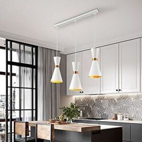 Rsylight 60 cm Retro Metal Masa Üstü Dekoratif Rustik 3'lü Vintage Avize
