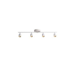 Rsylight Metal Hareketli Modern Siyah Kare 4'lü Beyaz Ampullü Led Spot Avize