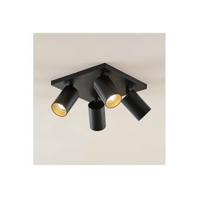 Rsylight Metal Hareketli Modern Siyah Kare 4'lü Günışığı Ampullü Led Spot Avize