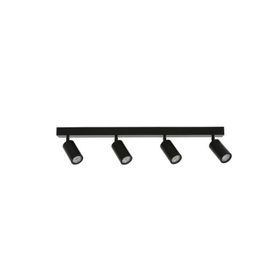Rsylight Metal Modern Spor 4'lü Siyah Mafsallı Beyaz Ampullü Led Spot Avize
