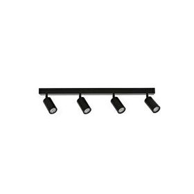 Rsylight Metal Modern Spor 4'lü Siyah Mafsallı Beyaz Ampullü Led Spot Avize