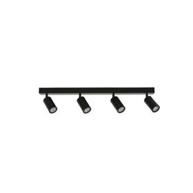 Rsylight Metal Modern Spor 4'lü Siyah Mafsallı Beyaz Ampullü Led Spot Avize
