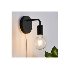 Rsylight Metal Rustik Kablolu Anahtarlı Duvar Siyah Dekoratif Aplik