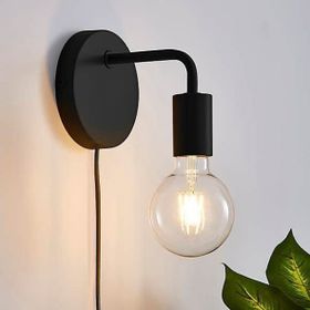 Rsylight Metal Rustik Kablolu Anahtarlı Duvar Siyah Dekoratif Aplik