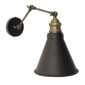 Rsylight Retro Eskitme Mafsallı Aplik Rustik Siyah Duvar Aplik