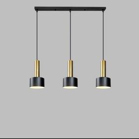 Rsylight Retro Metal 3'lü Masa Üstü Siyah Gold Dekoratif Rustik Sarkıt Avize