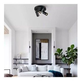 Rsylight Retro Metal Hareketli Siyah 3'lü Günışığı Ampullü Led Spot Avize