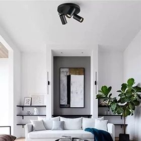 Rsylight Retro Metal Hareketli Siyah 3'lü Günışığı Ampullü Led Spot Avize